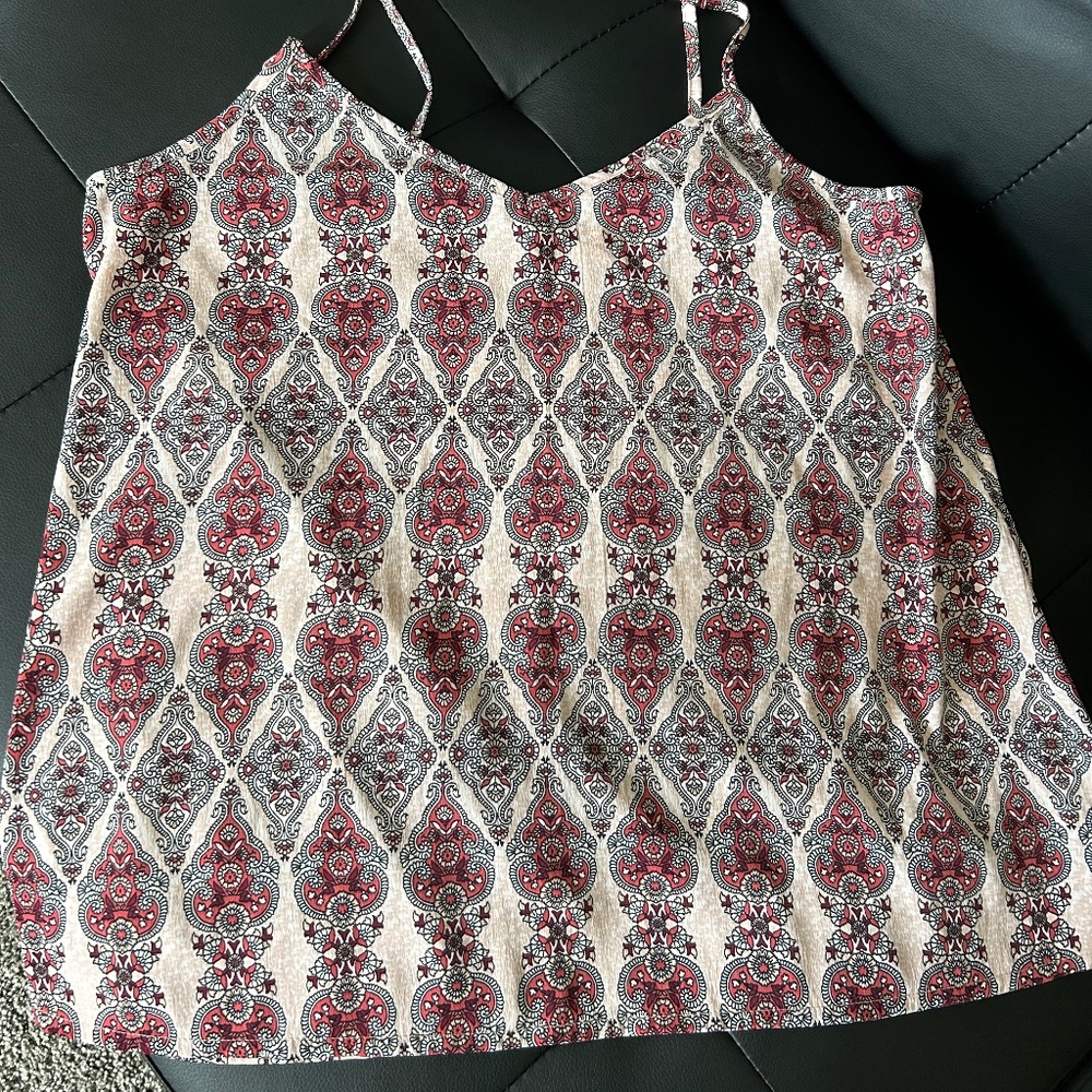 Patterned silky blouse